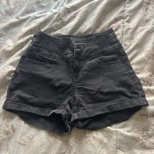 Women's Black Denim Shorts